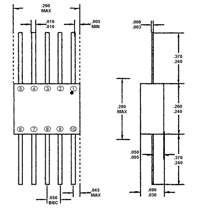 10引腳陶瓷封裝Microsemi 10引腳陶瓷封裝Microsemi