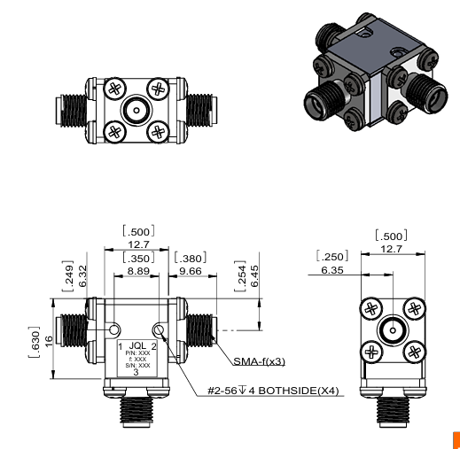 JCC12K0T18K0S1R Ku波段同軸環形器12-18GHz JQL Technologies